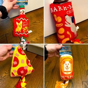 NWT Dog Toys Puppy Chips Hot Sauce Pizza